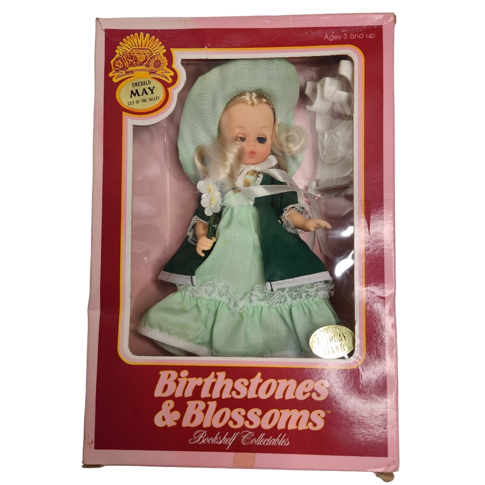 Vintage Emerald Lily of the Valley Birthstones and Blossoms May Doll